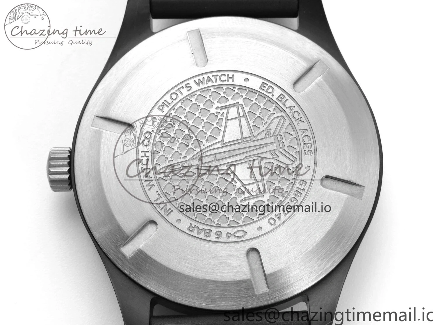 MIROTIME 0117 TravelReady Pilot IW326905 Black Aces M+F 1:1 Best Edition White Dial on Black Rubber Strap MY 7000